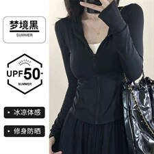 紧身收腰新款瑜伽冰丝防晒衣女夏防紫外线夏季修身户外运动防晒服，女装防晒衣，多米女装批发