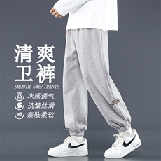 亲肤柔顺卫裤白花灰多色更好搭休闲长裤柔软抗皱WK607-1特批25，男装休闲裤，星座718-1