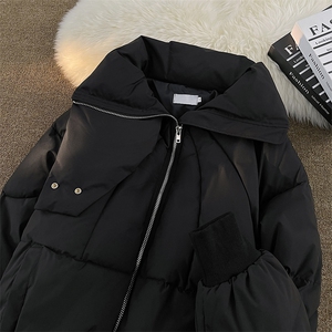 美式新款立领盔甲面包服外套冬季加厚保暖设计感棉衣外套