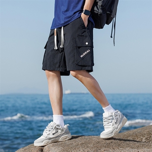 胖胖哥港风潮流冰丝速干工装裤短裤男夏季大码宽松百搭五分休闲裤图片