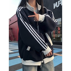 抖音得物高品质26春装美式高街结构拼接织带翻领卫衣夹克开衫外套，男装夹克，电商A443