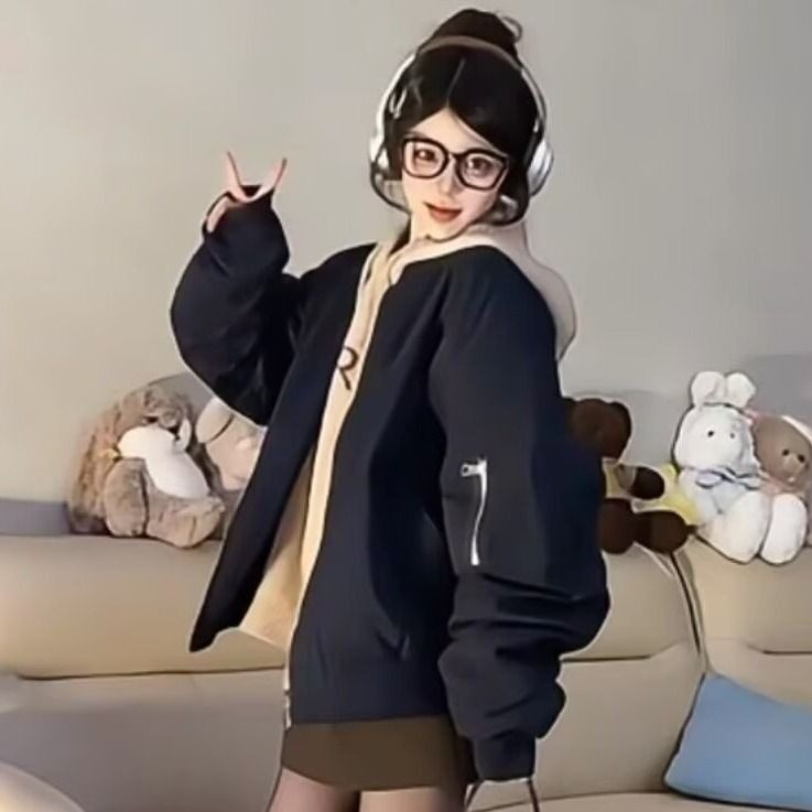 美式复古棒球服外套男女秋冬新款大码显瘦高级感飞行员夹克冲锋衣,男装夹克,星座1210-1