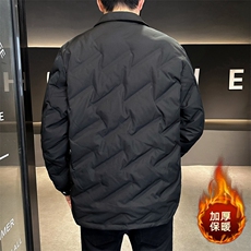 轻薄羽绒服男士2024冬季新款潮牌灰鸭绒翻领上衣休闲保暖外套男装，男装羽绒服，星座505-2（原电商A260-1)
