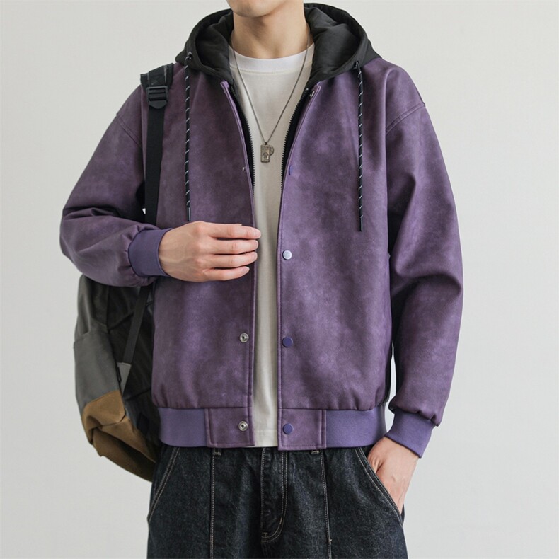 假两件机车服皮衣外套男高级感痞帅宽松休闲pu皮夹克JK0196-P93,男装夹克,星座308B-2