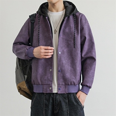 假两件机车服皮衣外套男高级感痞帅宽松休闲pu皮夹克JK0196-P93，男装夹克，星座308B-2