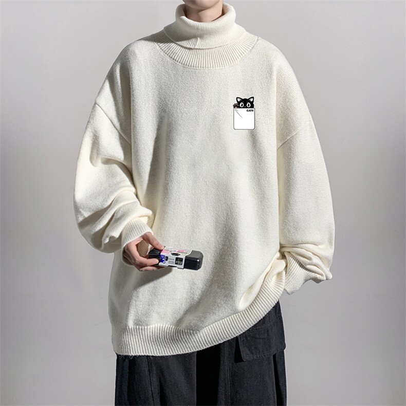 8XL高领毛衣男大码胖子堆堆领打底羊毛衫GM45397-P45加绒款-P65,男装T恤,电商A040