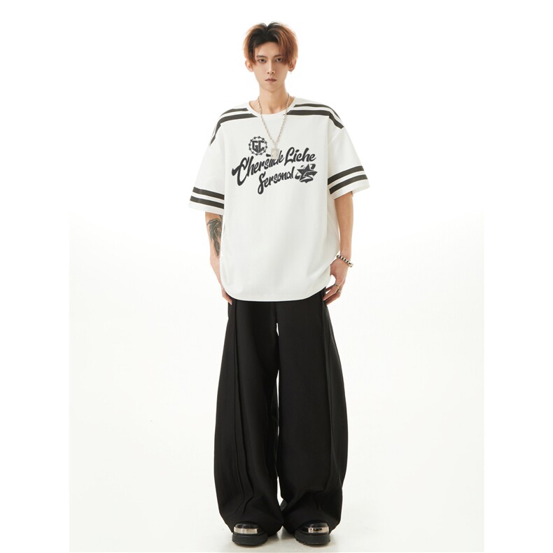 250克高品质面料美式复古短袖T恤男女同款休闲上衣HY739P45控69,男装T恤,电商A102B