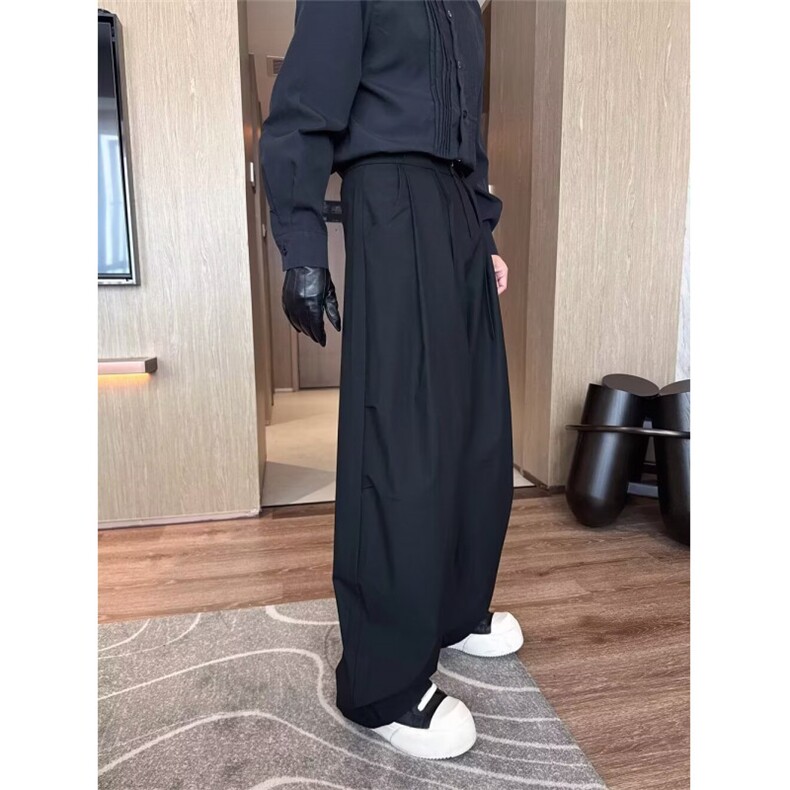 网络图复古阔腿西装裤男女2025秋新款高街设计感直筒垂感休闲裤,男装西服套装,星座410-6（原星座1304-1）