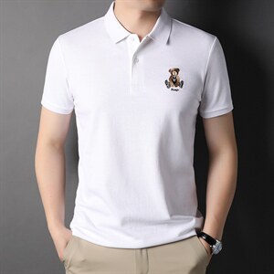 POLO衫男士短袖t恤翻领2023夏季新款潮牌休闲商务男装上衣图片