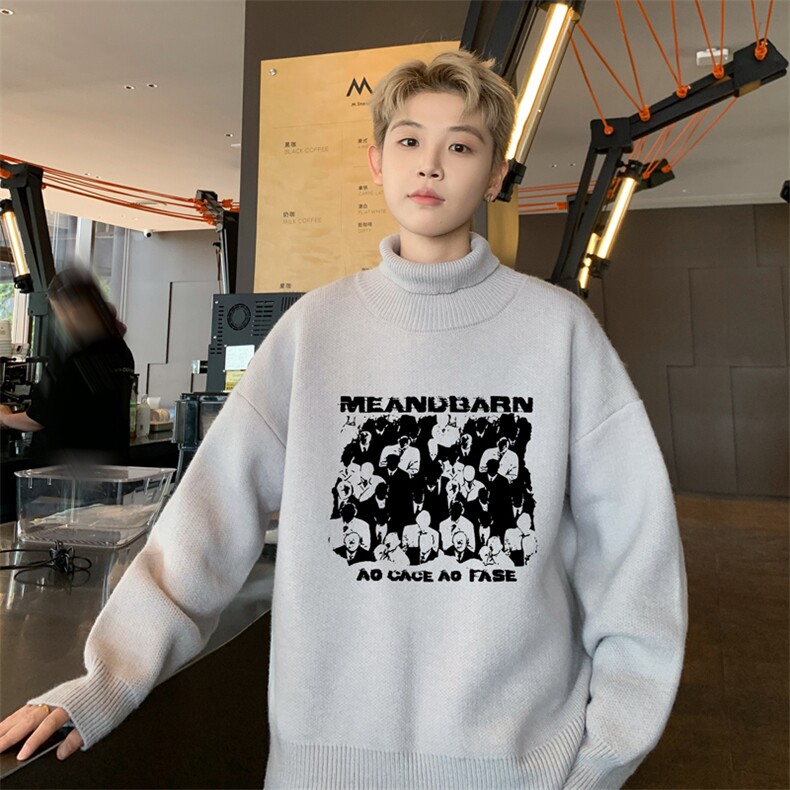 高质量！秋冬高领毛衣加绒加厚翻领针织衫男毛衣FL247-特p38,男装针织衫/毛衣,电商B367