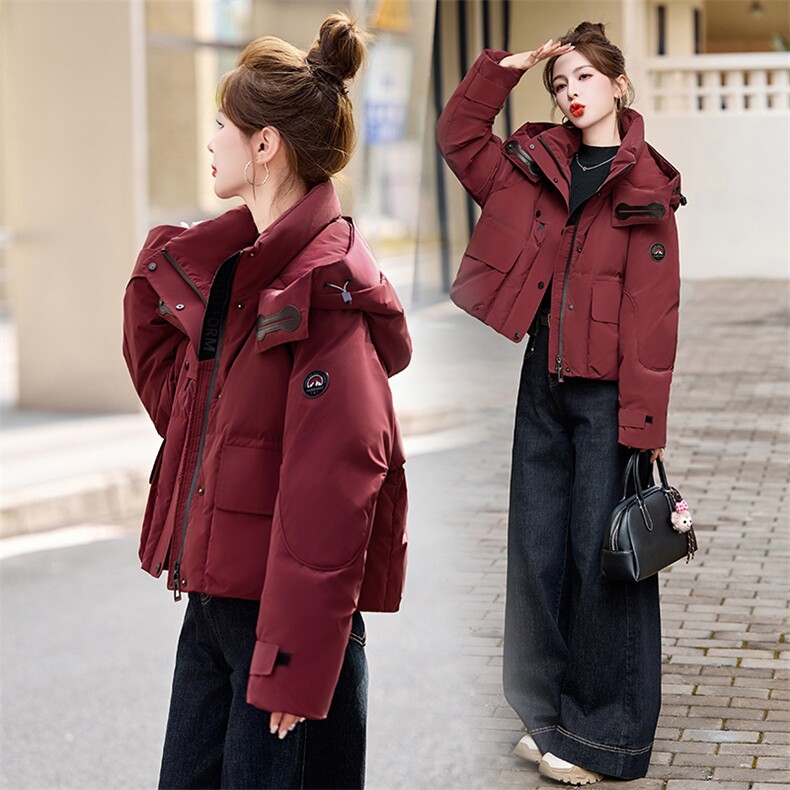 时尚保暖女士短款羽绒服修身显瘦90白鸭绒外套,女装羽绒服,艾尚靓装