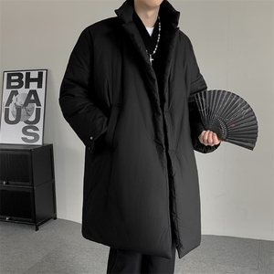 冬季2024山本风中长款暗黑棉服外套棉衣男加肥加大码胖子廓形衣服图片