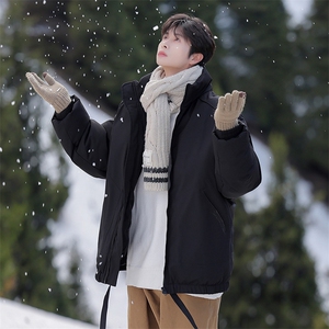 现货冬季美式休闲加厚雪山外套夹克立领纯色三防户外工装棉服图片