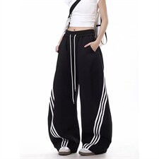 档口现货。现货。抽绳男女运动弯刀长裤卫裤阔腿K6891X-P38，男装休闲裤，星座412-1