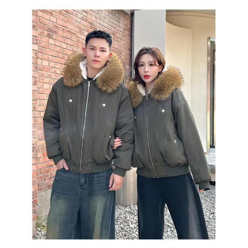S849-P92美式复古羽绒棉服大毛领连帽派克服外套,男装棉衣,星座617A-2