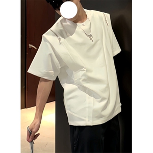 男装夏季新款设计感潮牌痞帅男士休闲短袖T恤上衣 T314图片