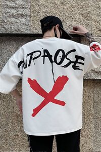 2021夏季新款百搭宽松大码五分袖印花男潮短袖T恤男 A436-H35-P35图片