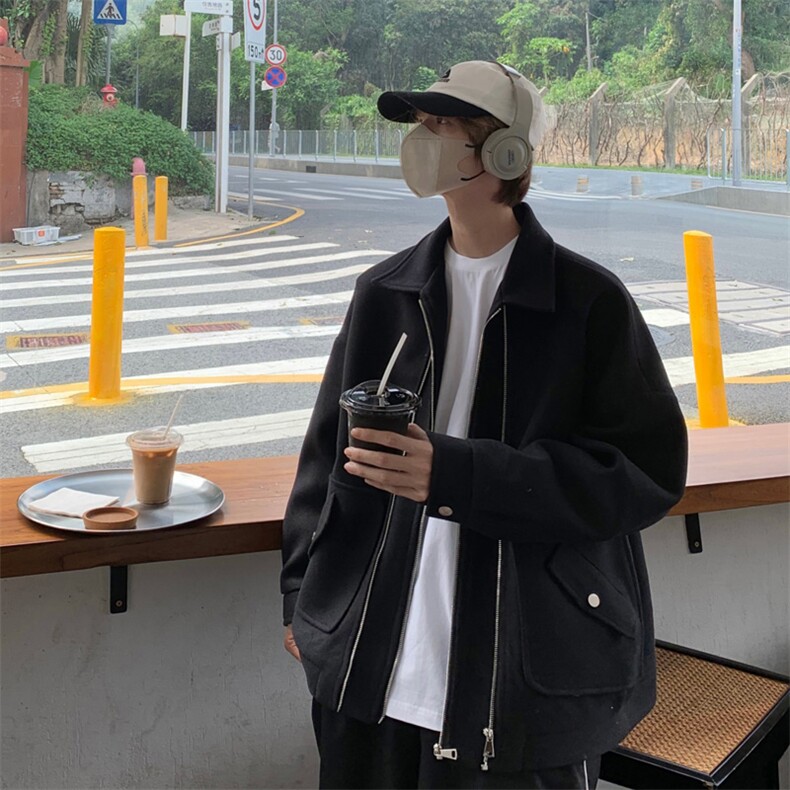 男装夹克 2026秋冬季新款呢料毛呢大衣男生外套XZ514-2-F628-P120图片