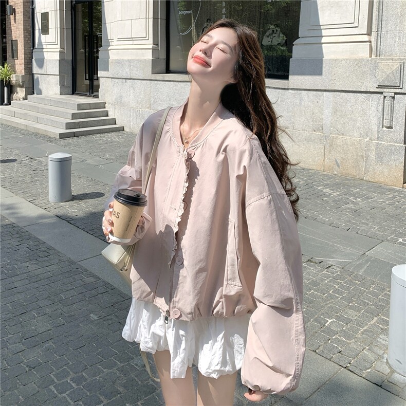 短外套女新款设计感减龄休闲棒球服上衣,女装短外套,2C012