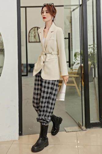 2021春款显瘦带腰带韩版时尚外套，女装，贻思茗