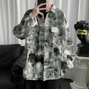 迷彩工装衬衫长袖青年街头日系衬衣男潮流宽松休闲外套 W1226-P36图片
