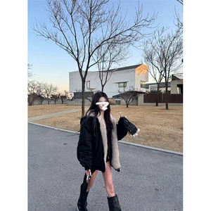 两面穿现货重磅短款座山雕棉衣男女双面穿毛毛绒棉服加厚外套图片