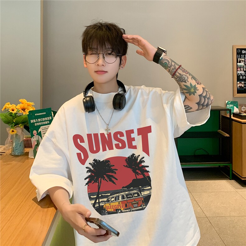XZ203-T283-P25240克夏季新品圆领印花短袖T恤..,男装T恤,星座203