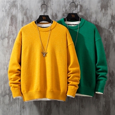 1日系中性情侣宽松潮流大码M-5XL纯色毛衣男外套7979P45加绒P55，男装针织衫/毛衣，星座226-2