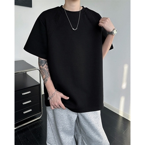 8XL-M 美式高街高克重短袖T恤男宽松短款BOXY正肩上衣半袖DX334图片