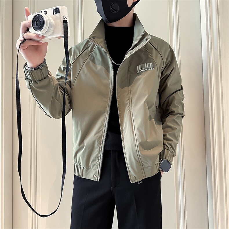 高级痞帅炸街男士立领夹克外套社会小伙店主风301C-JK17-P98控138,男装夹克,星座301C（原B323）
