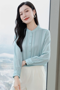 重磅立领真丝衬衫女长袖真丝上衣小衫2026早春新款职业通勤衬衣图片