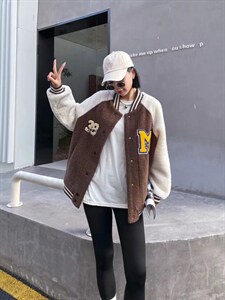 羊羔毛棒球服外套,其它,中广青青
