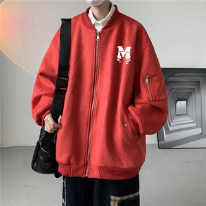 23秋款美式复古麂皮绒飞行棒球服男女夹克外套JF3300-P80控108图片