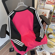 秋季新款港风美式刺绣复合拼色套头圆领长袖卫衣男女潮ZW385-P40，男装卫衣，星座313A(原308A-2)
