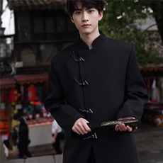 新中式西装外套男风西服高级感立领上衣垫肩中山装LF1013p65特，男装西服，电商D256-2(原A064-2)