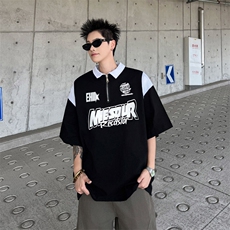2025新款半拉链polo衫短袖t恤半袖夏季情侣男女团体现货T1856-P30，男装Polo衫，星座512-3