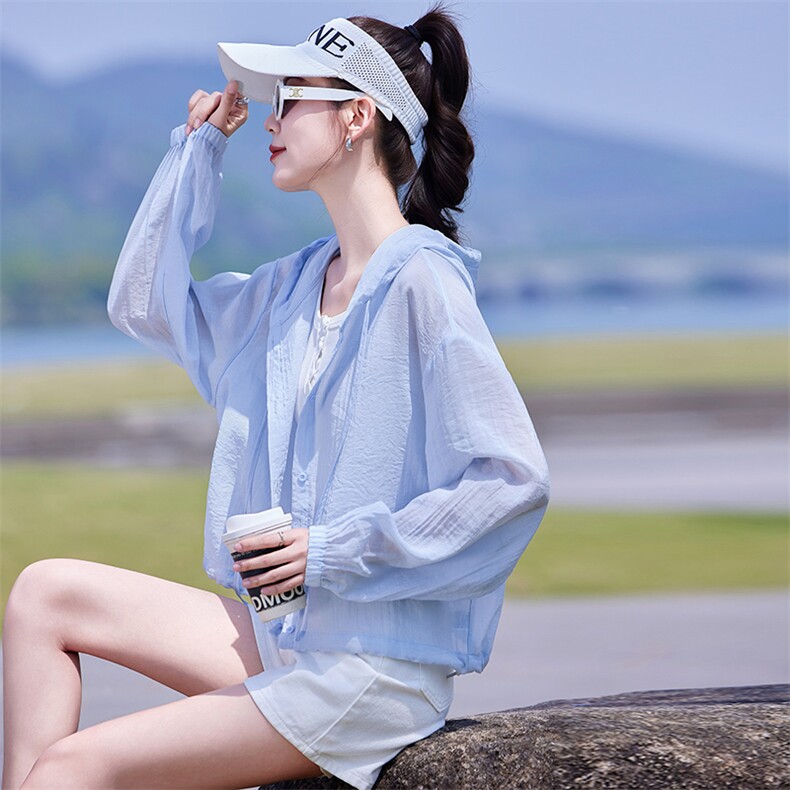 衣女新款薄款透气轻薄连帽开衫多巴胺外穿通勤外套女2026夏季外套,女装防晒衣,靓衣阁