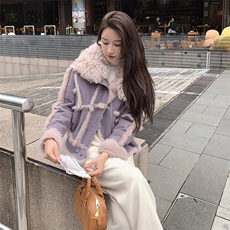 新品2025真兔毛机车外套2C116-6867-P299-425，女装皮草，2C116
