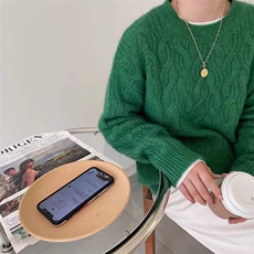 秋冬新款纯色针织套头上衣时尚百搭，女装针织衫/毛衣，冀清阳荣