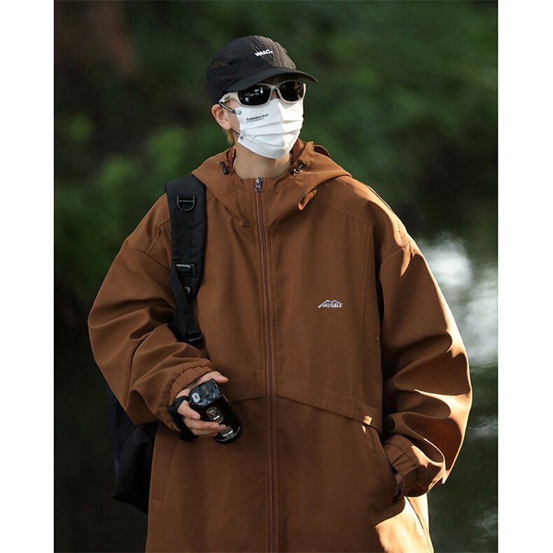 2024春秋新款机能风夹克外套户外山系复古连帽冲锋衣男W7762-P55,男装夹克,星座512-3