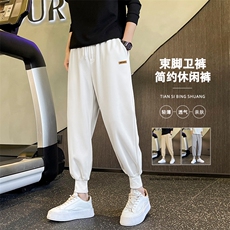 百搭休闲长裤女夏季纯棉军绿色工装裤大码宽松高腰阔腿裤子，男装休闲裤，星座718-1