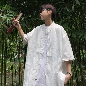 夏季新款衬衫潮流男提花唐装衬衫 C4521 P38图片