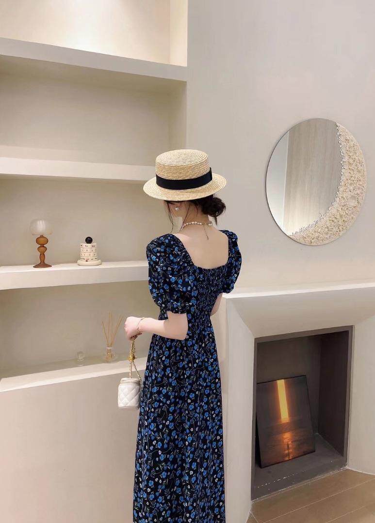 法式碎花连衣裙，女装连衣裙，亿炫(5F)