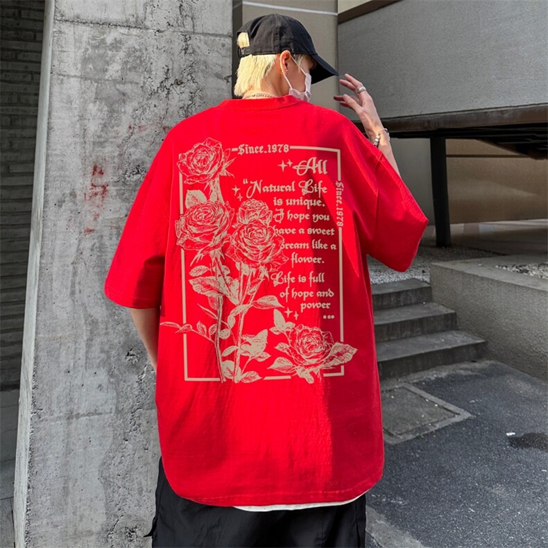 XZ517A-BK3009-P28大码男装2023涂鸦简约潮流情侣T,男装T恤,星座517A