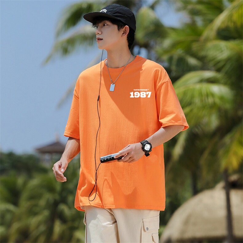 T1987夏季休闲圆领大码多色印花T恤衫男女班服团队服纯棉TEE,男装T恤,星座115A-3
