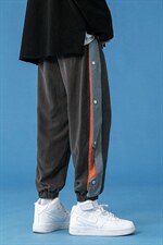 蓝底2023秋冬新款撞色拼接宽松束脚运动休闲潮牌裤子2108-P45控69,男装休闲裤,星座914-3