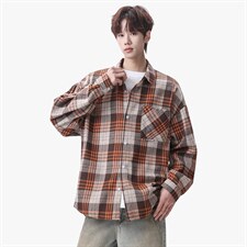 衬衫男秋季新款港风宽松大码磨毛长袖衬衣CS37-P38，男装衬衫，星座214-3