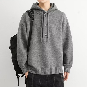 抖音得物保暖立领拉链针织外套秋冬宽松慵懒风纯色毛衣上衣AM047