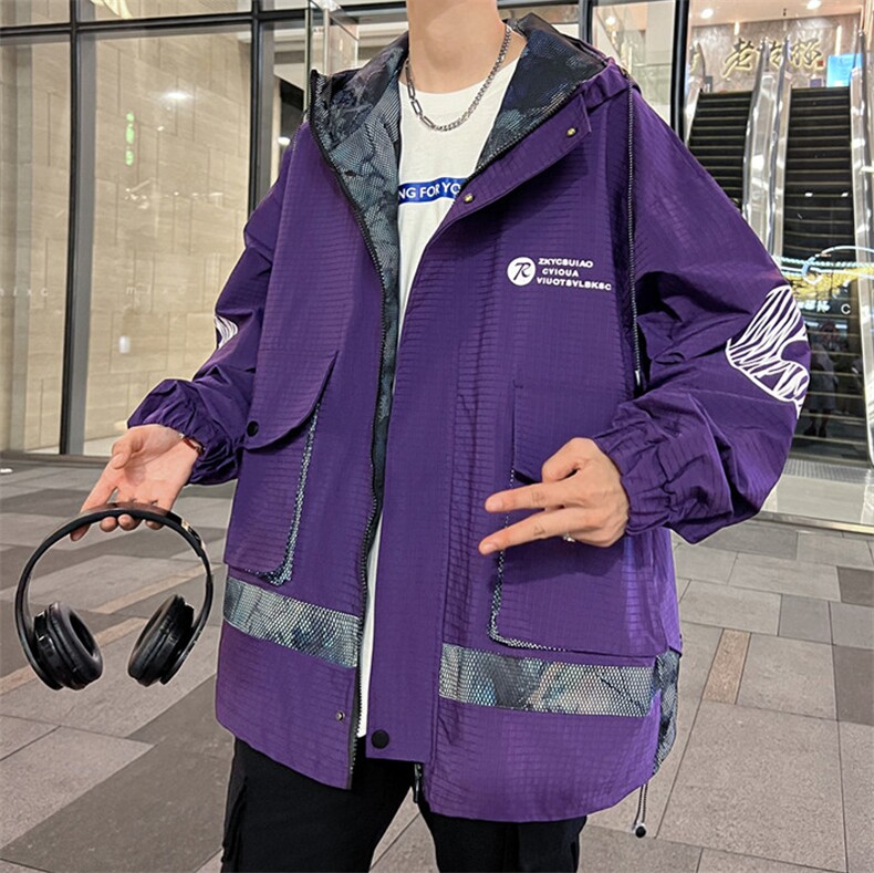 冲锋衣外套男秋季青少年潮牌痞帅炸街夹克登山服A436-23302-P70,男装夹克,电商A436