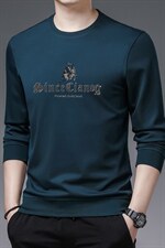 长袖上衣男士中年圆领薄款印花体恤韩版潮流休闲卫衣2023秋季新款，男装卫衣，电商B212（原钱塘6029）